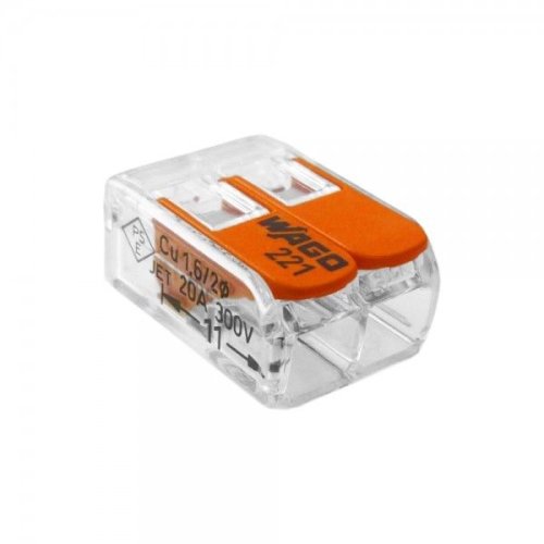 Клеммы WAGO 221-412 (2Х4,0мм2 с рычажком) (упаковка 100шт.) картинка